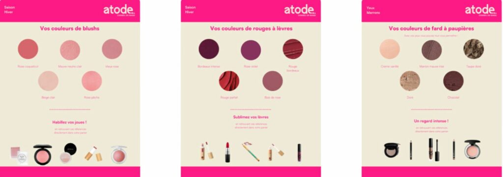 Sélection make-up Atode conseil en image
