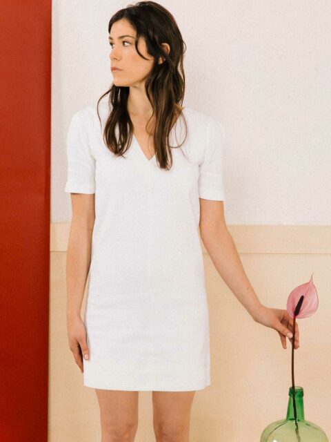 robe droite blanche