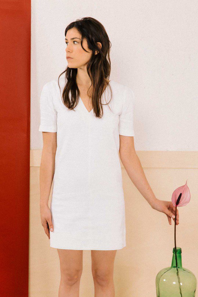 robe blanche droite