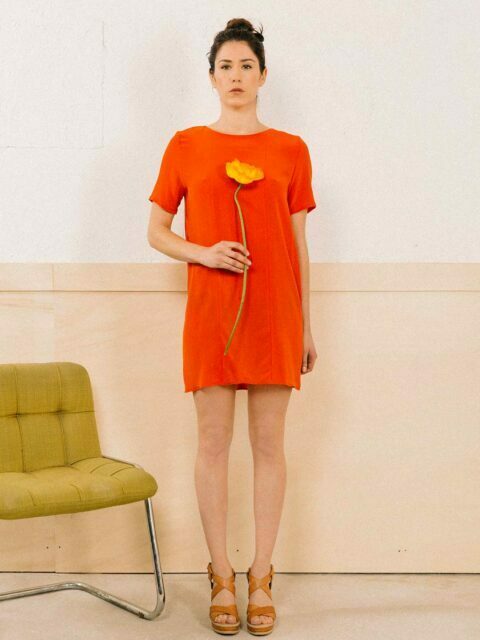 robe en soie orange
