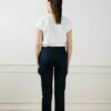 Pantalon droit en laine bleu chiné Sophie ATODE