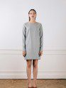 Robe droite en laine grise chinée Carolyne ATODE