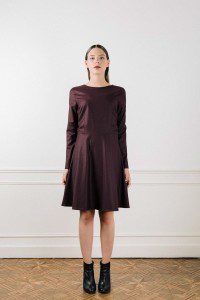 Robe patineuse en laine flanelle bordeaux Alexandra ATODE