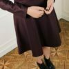 Robe patineuse en laine flanelle bordeaux Alexandra ATODE