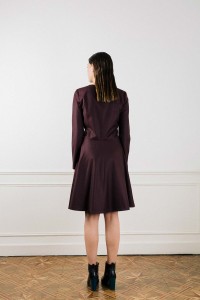 Robe patineuse en laine flanelle bordeaux Alexandra ATODE