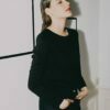 top noir manche longue femme Cara ATODE