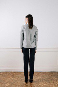 Gilet gris en laine flanelle Laurence ATODE