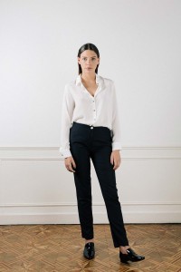 Chemise en soie lavée blanche Muriel