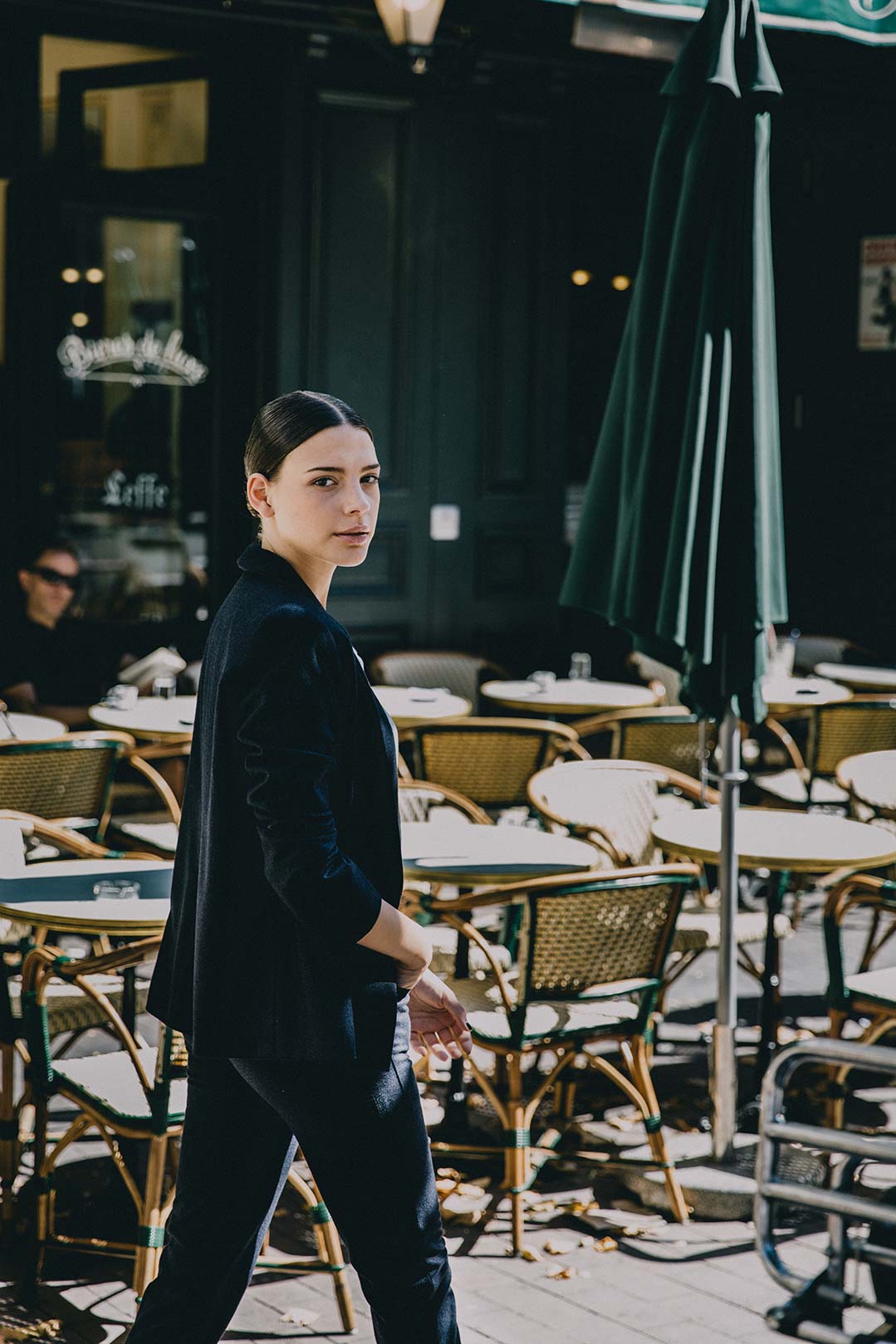 veste tailleur bleu marine femme