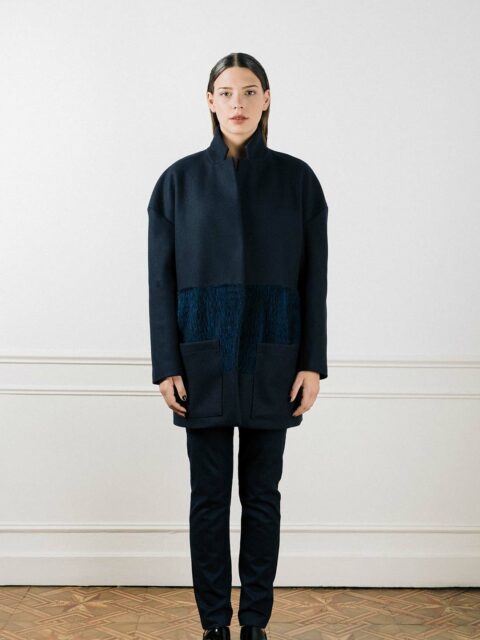 Manteau en laine bleue oversize Mia ATODE