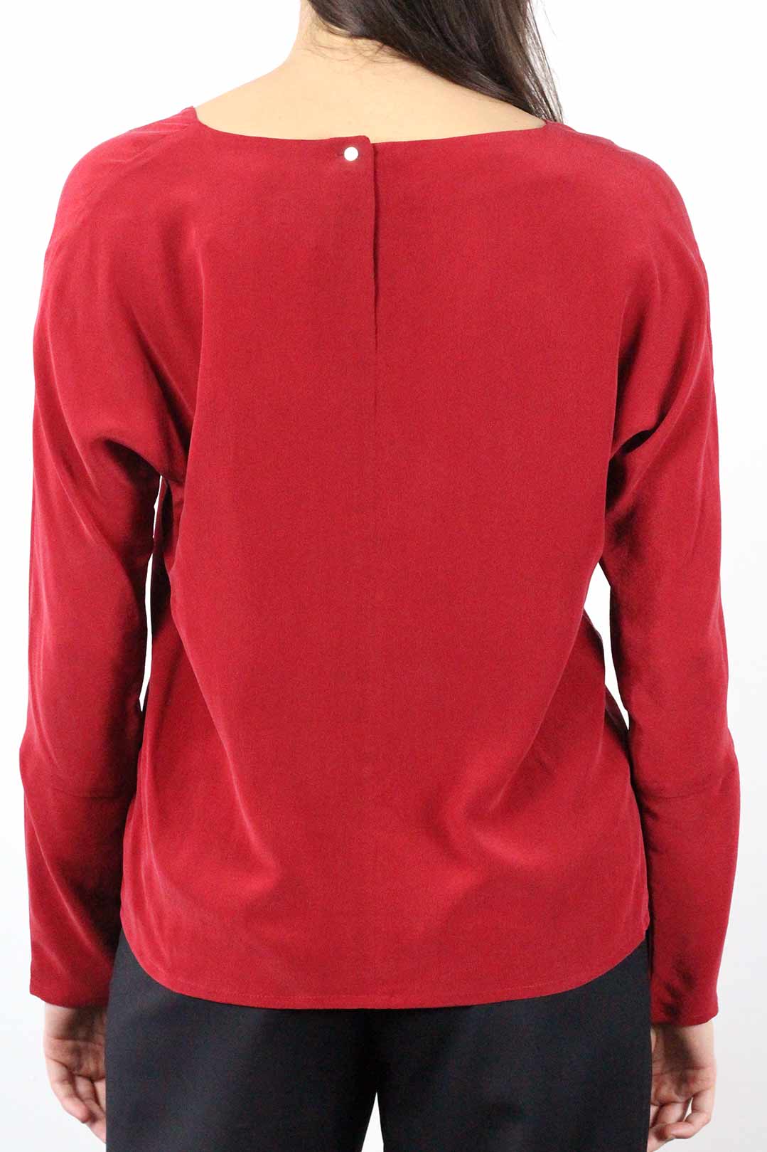 Blouse soie rouge
