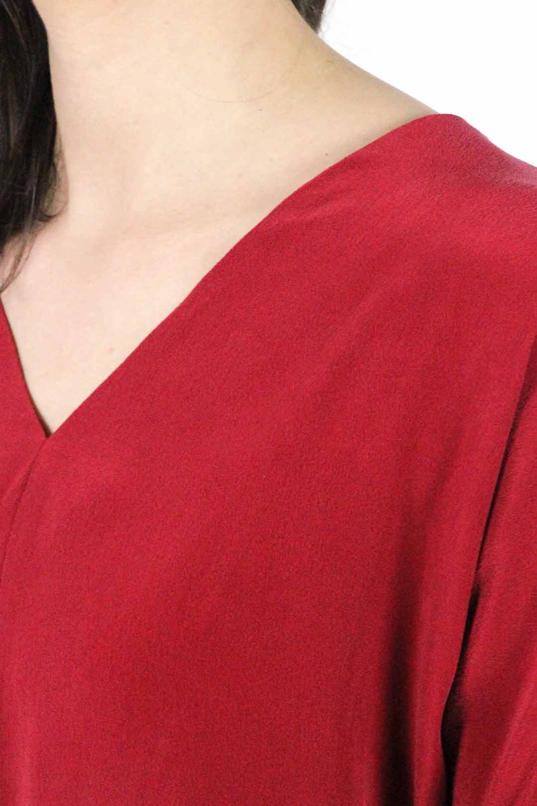 Blouse soie rouge