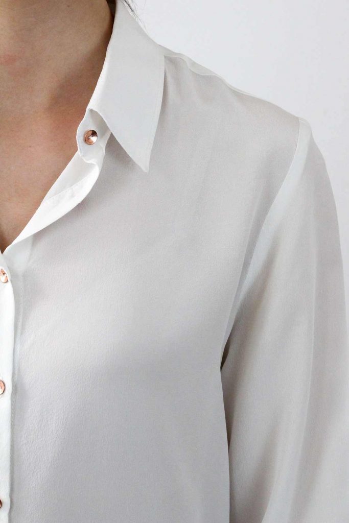 Chemisier Chic Femme En Soie Lavee Blanche Made In France Atode