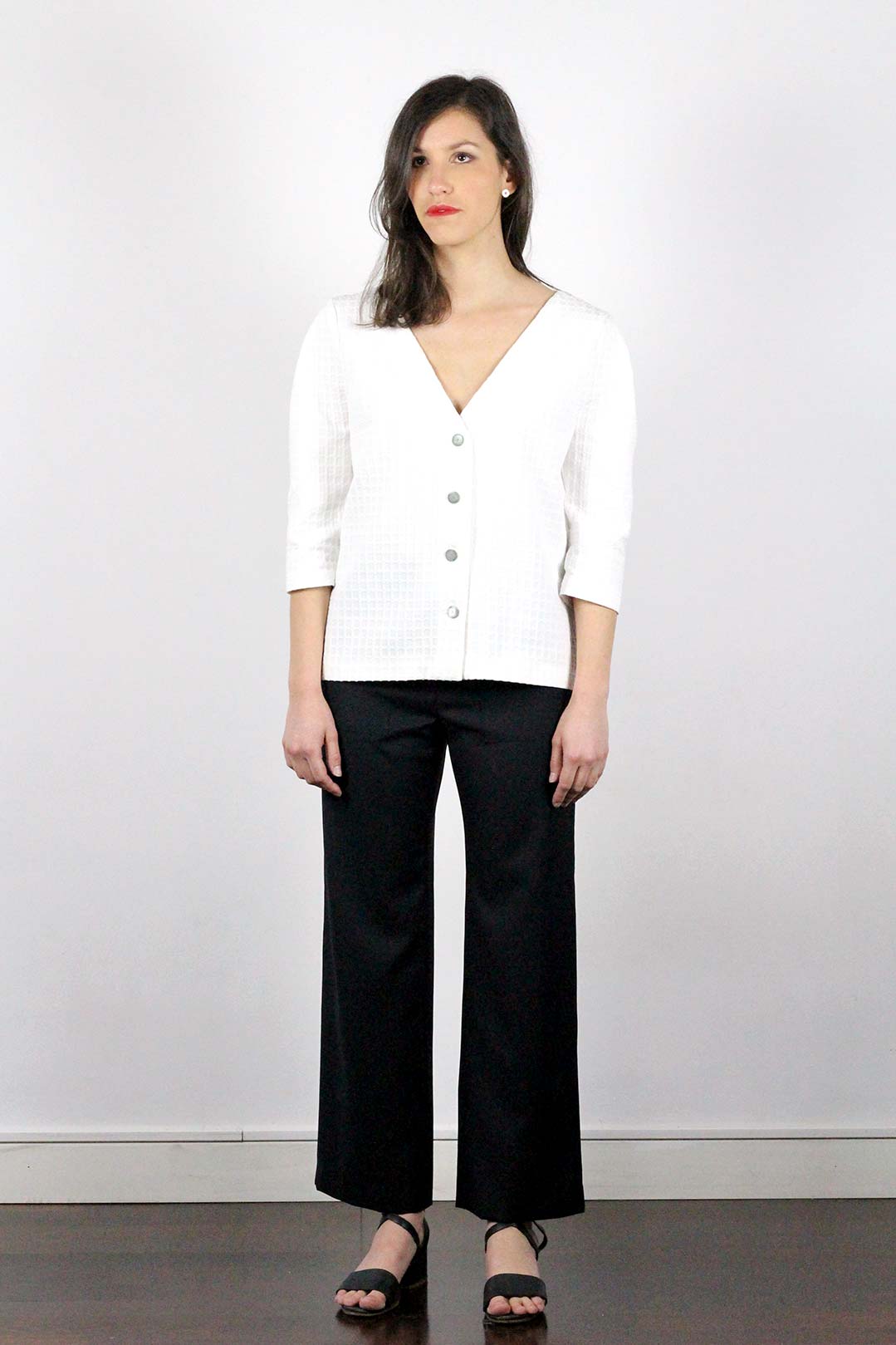 Gilet femme Coton blanc, manches ballons - Made in France ...