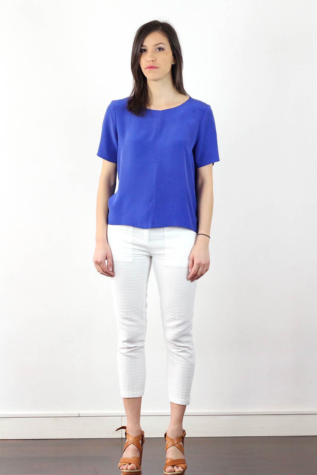 Top soie bleu 4 Top soie bleu