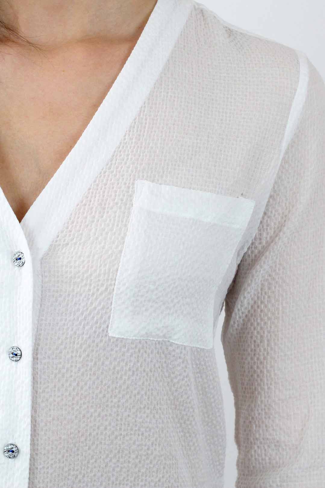 Chemisier Blanc femme Chic en coton Made in France | ATODE