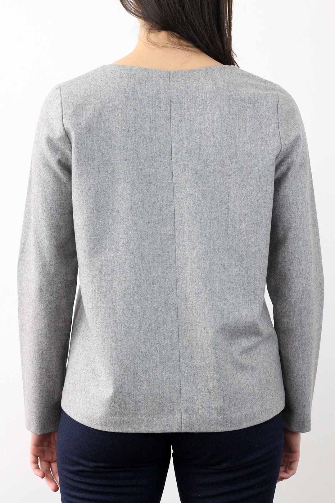 ATODE Gilet  en Laine  Gris femme  flanelle 120 S Made 