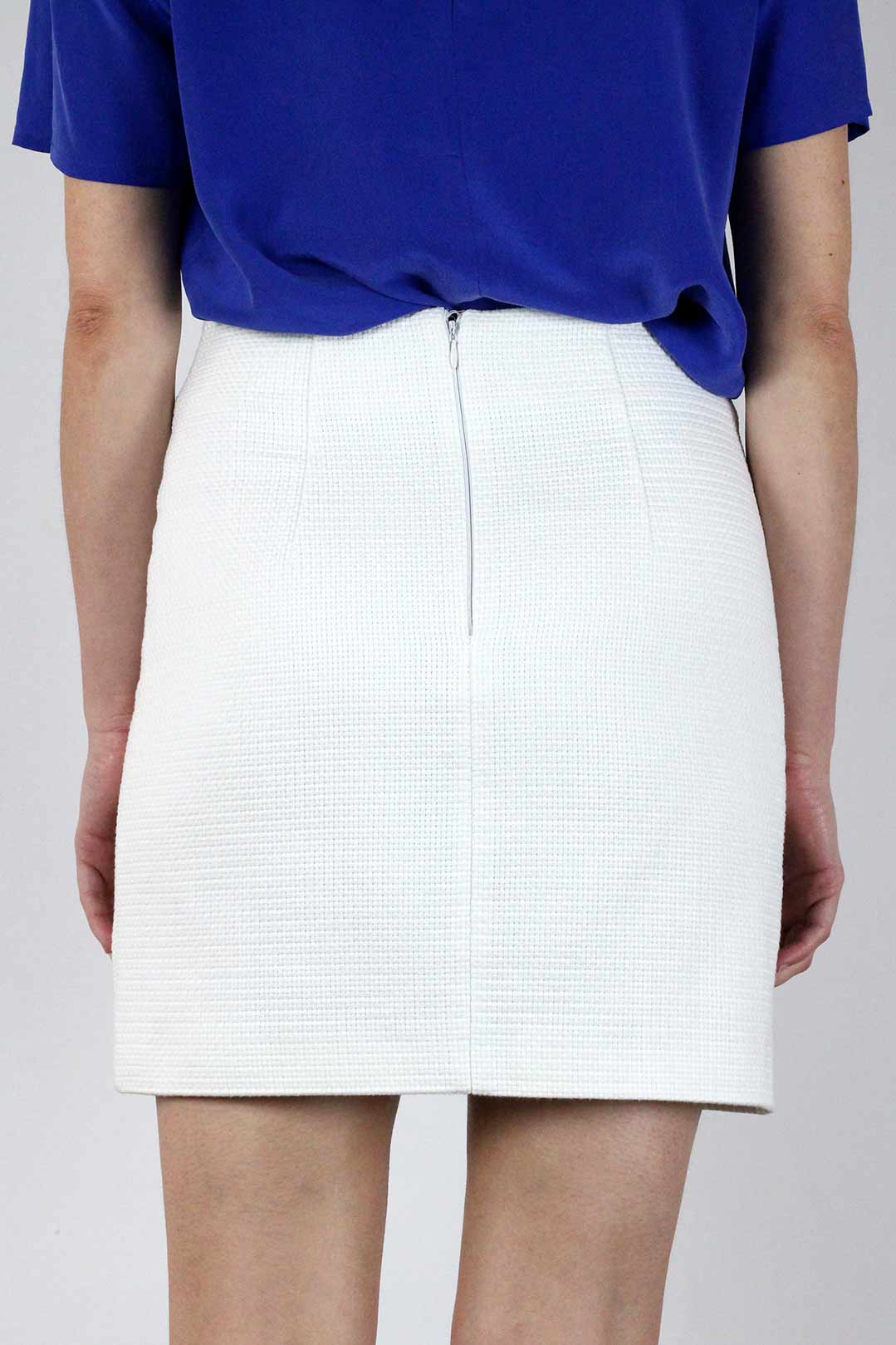 jupe droite blanche coton