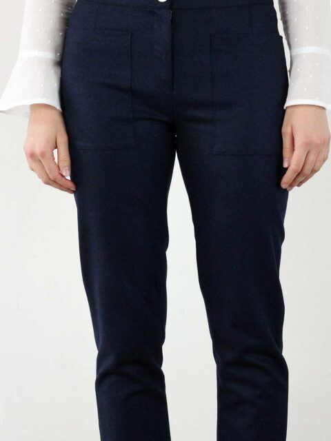 Les Copains Pantalon en laine bleu style d\u00e9contract\u00e9 Mode Pantalons Pantalons en laine 