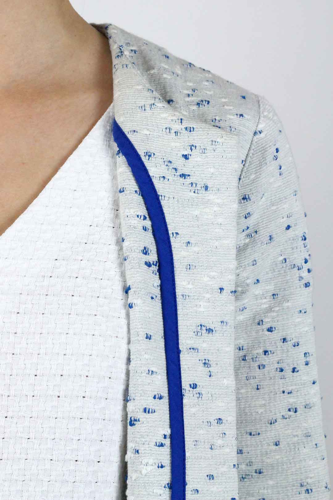 Veste Femme Couture en coton grain bleu ATODE Made in France