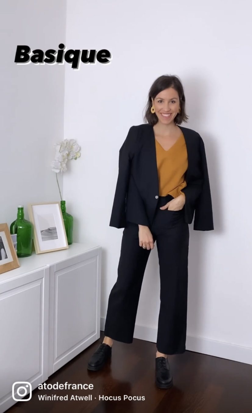 Pantalon de tailleur noir Marie ATODE