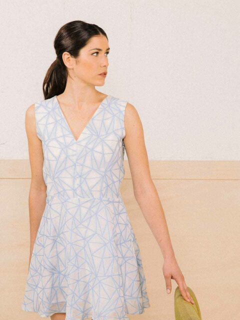 robe patineuse bleu ciel