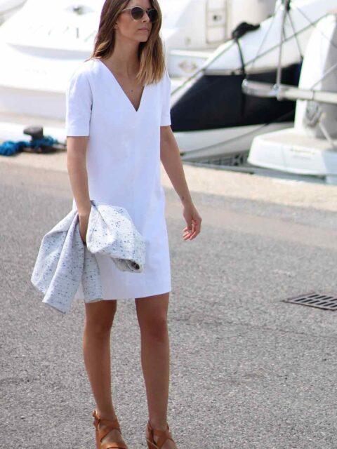 robe droite blanche