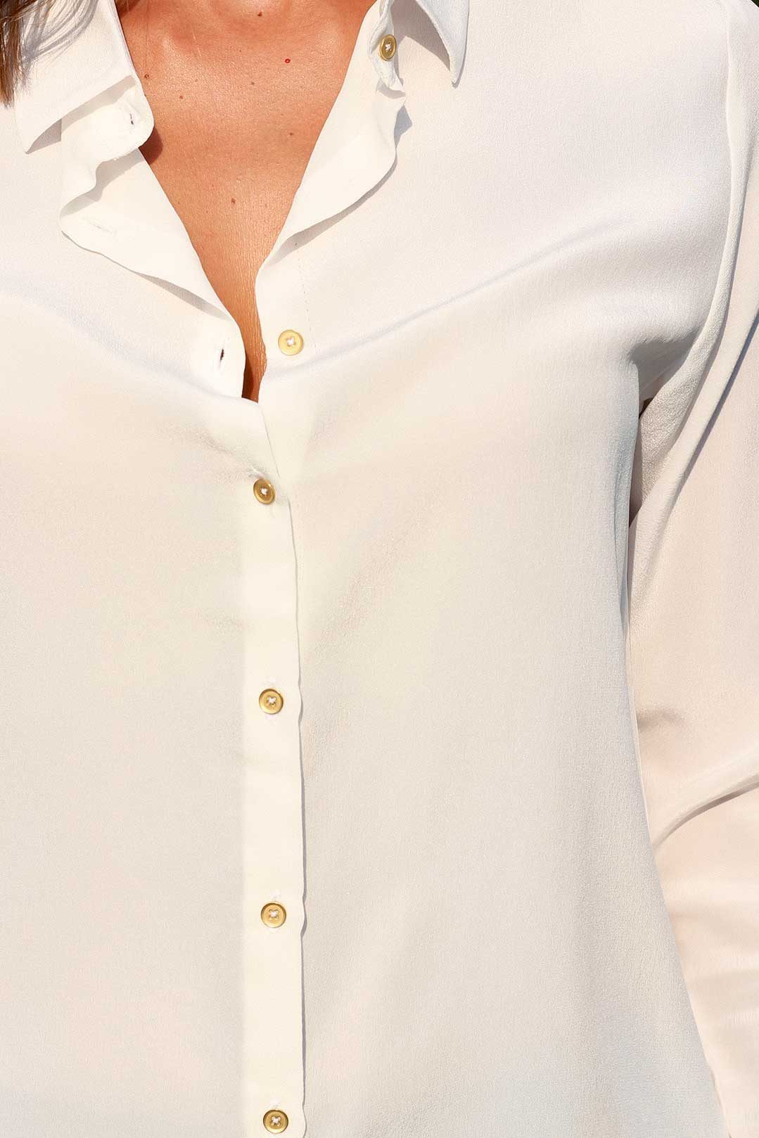 Chemise soie blanche clearance