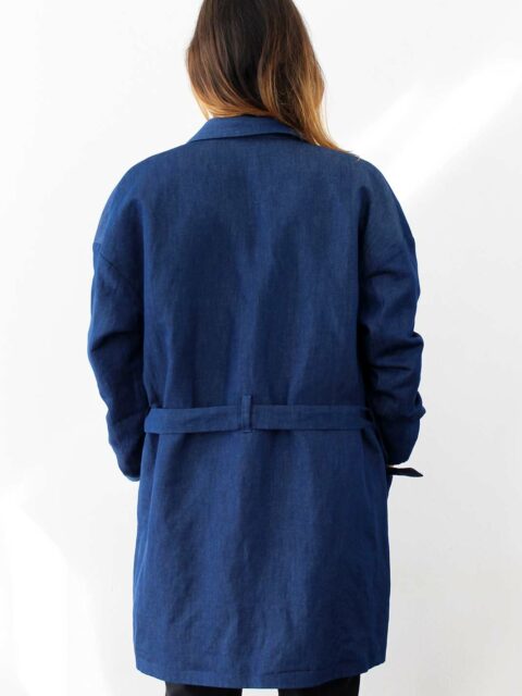 Trench fluide femme bleu en coton Alice ATODE