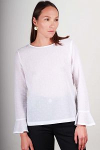 Top plumetis blanc en coton Emmanuelle ATODE