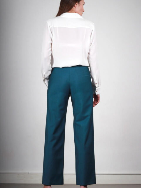 Pantalon bleu canard femme deals