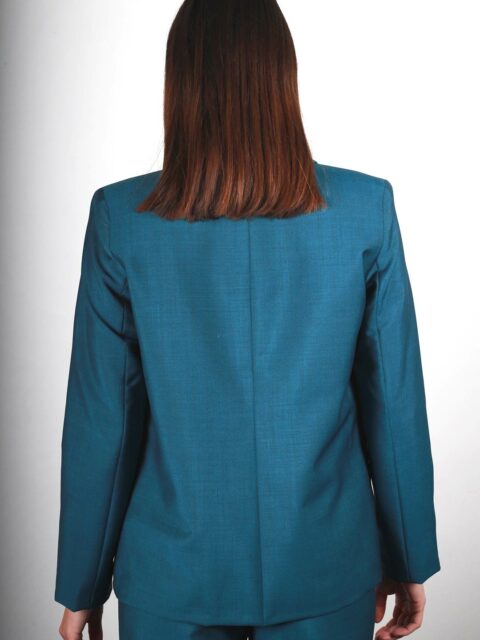 Veste de tailleur bleu canard laine froide MarieAnne ATODE