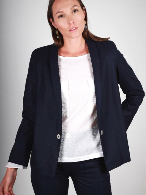 Veste Tailleur bleu marine Marie-Anne ATODE