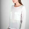Top en coton blanc gaufré Marine ATODE