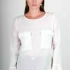 Top en coton blanc gaufré Marine ATODE