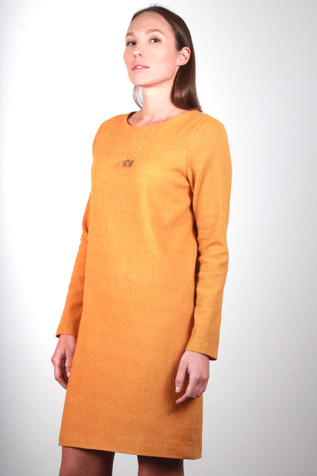 robe droite jaune moutarde