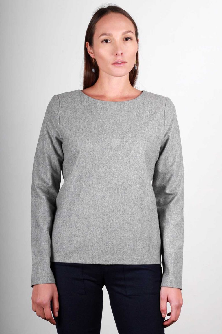 Pull en laine gris femme Cara ATODE