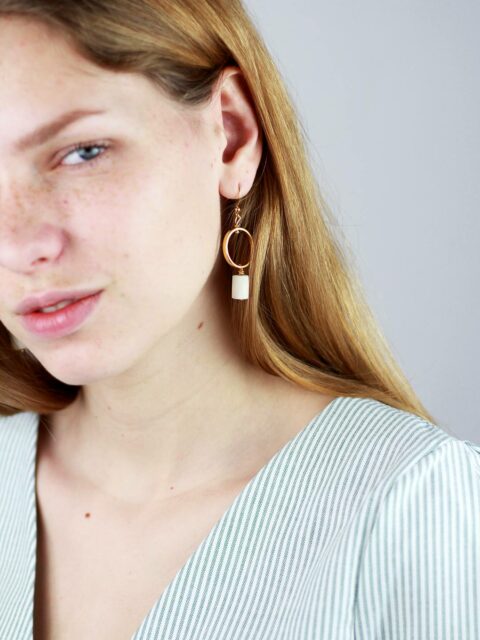 Boucles d'oreilles pendantes cercle ATODE