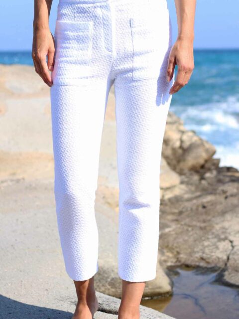 Pantalon Lucie en coton blanc ATODE