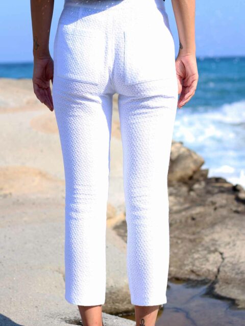 Pantalon Lucie en coton blanc ATODE