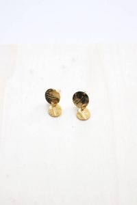 puce oreilles martelé plaqué or ATODE