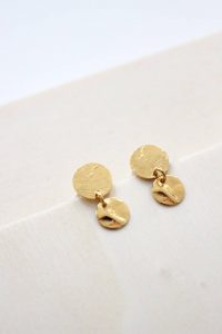 puce oreilles martelé plaqué or ATODE