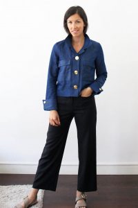 VESTE COURTE BLEU JEAN Virginie ATODE