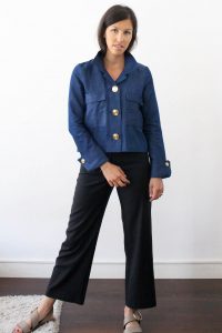 VESTE COURTE BLEU JEAN Virginie ATODE