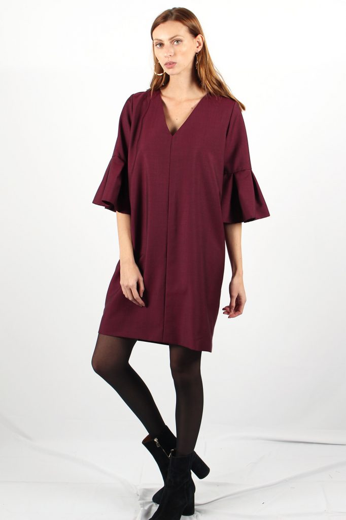 robe trapèze bordeaux Michèle ATODE