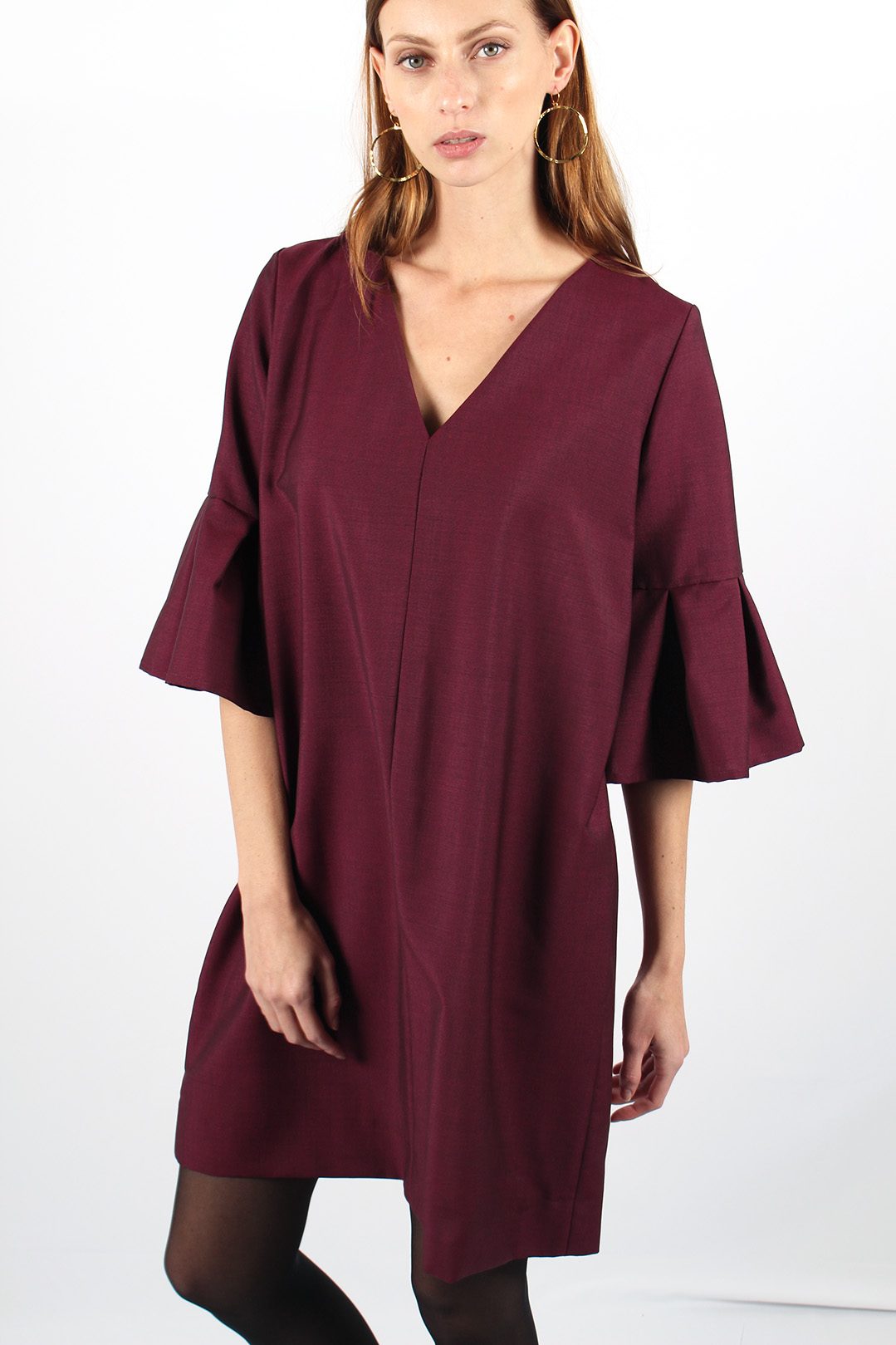 robe trapèze bordeaux Michèle ATODE