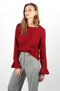 top en laine rouge Emmanuelle ATODE