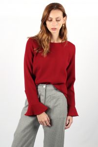 top en laine rouge Emmanuelle ATODE