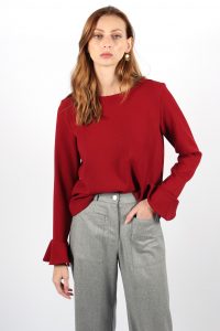 top en laine rouge Emmanuelle ATODE