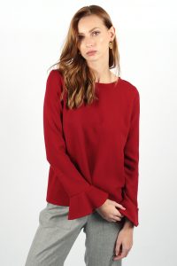 top en laine rouge Emmanuelle ATODE